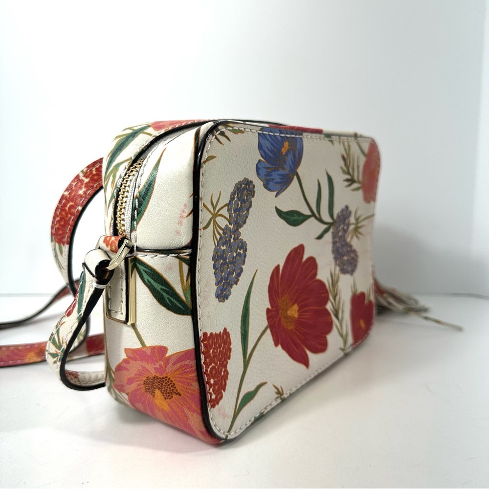 Kate Spade Floral Print Arla White Leather Crossbody Camera Bag - Picture 9 of 16